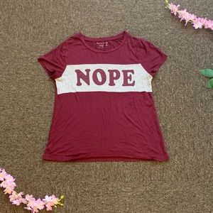 Burgundy “NOPE” T-Shirt